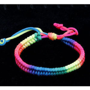 PRIDE Bracelet Neon Rainbow Braided LGBT Unisex